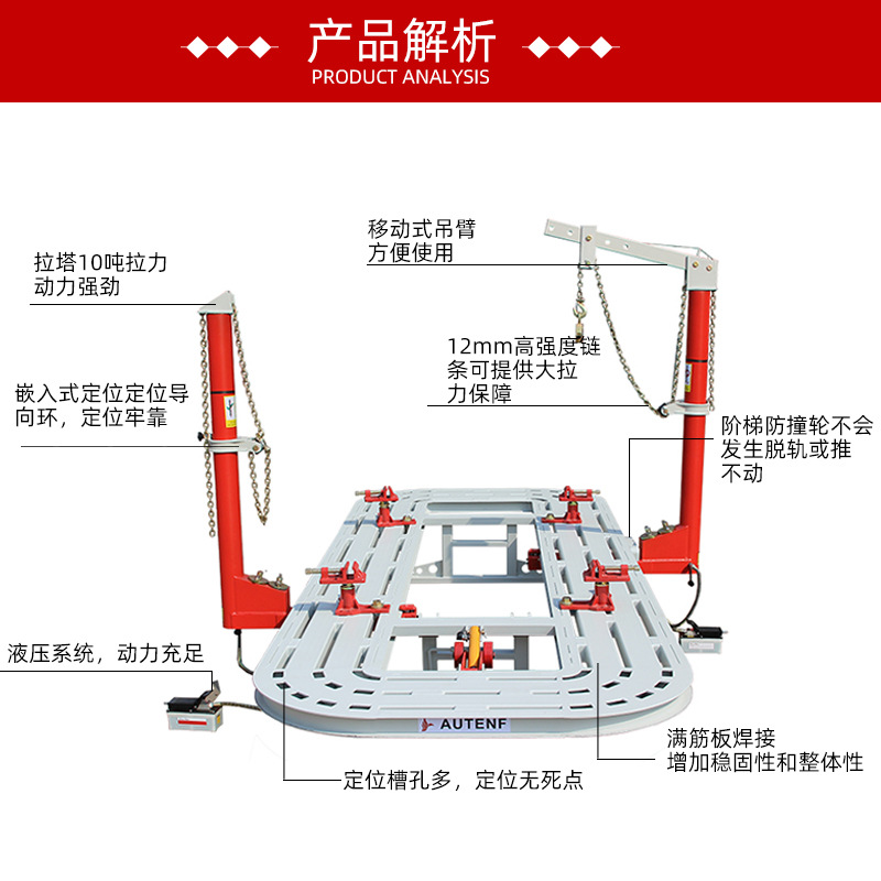 Venta directa de fábrica Tubo Rectangular cuerpo del coche viga corrector cuerpo depresión reparación chapa cirugía plataforma