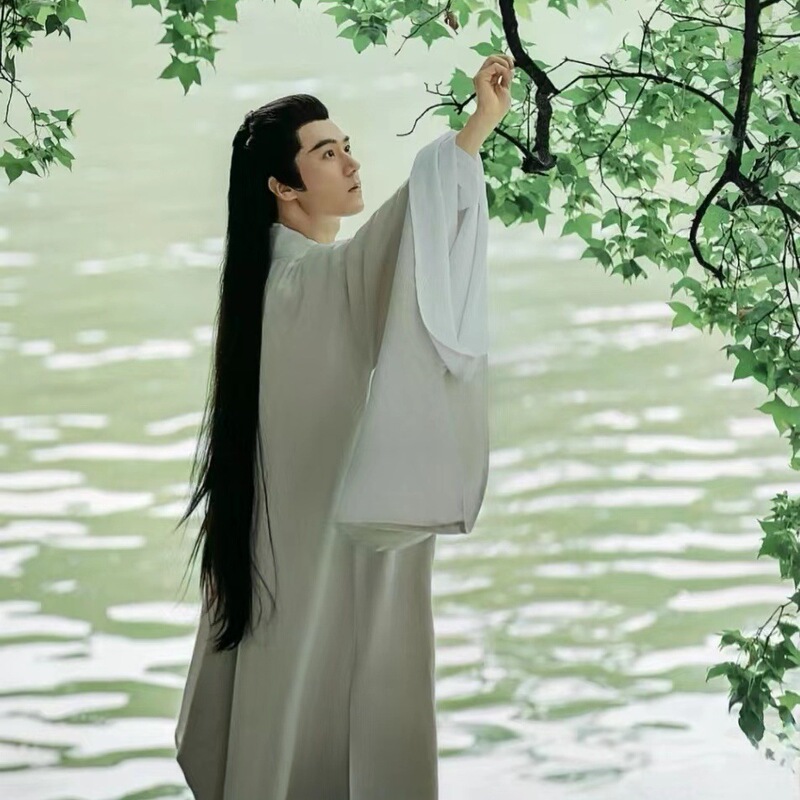 Hanfu Men's Chinese Style Waist-length Wei Jin Style Performance Suit Spring and Autumn New Style Elegant Scholar Fairy Style Changzi Hanfu Men's Chinese Style Waist-length Wei Jin Style Performance Suit Spring and Autumn New Style Elegant Scholar Fairy Style Changzi