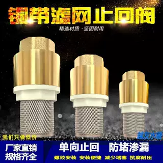 铜带网止回阀/铜底阀水泵底阀/吸水阀立式止回阀带过滤网4分至1寸