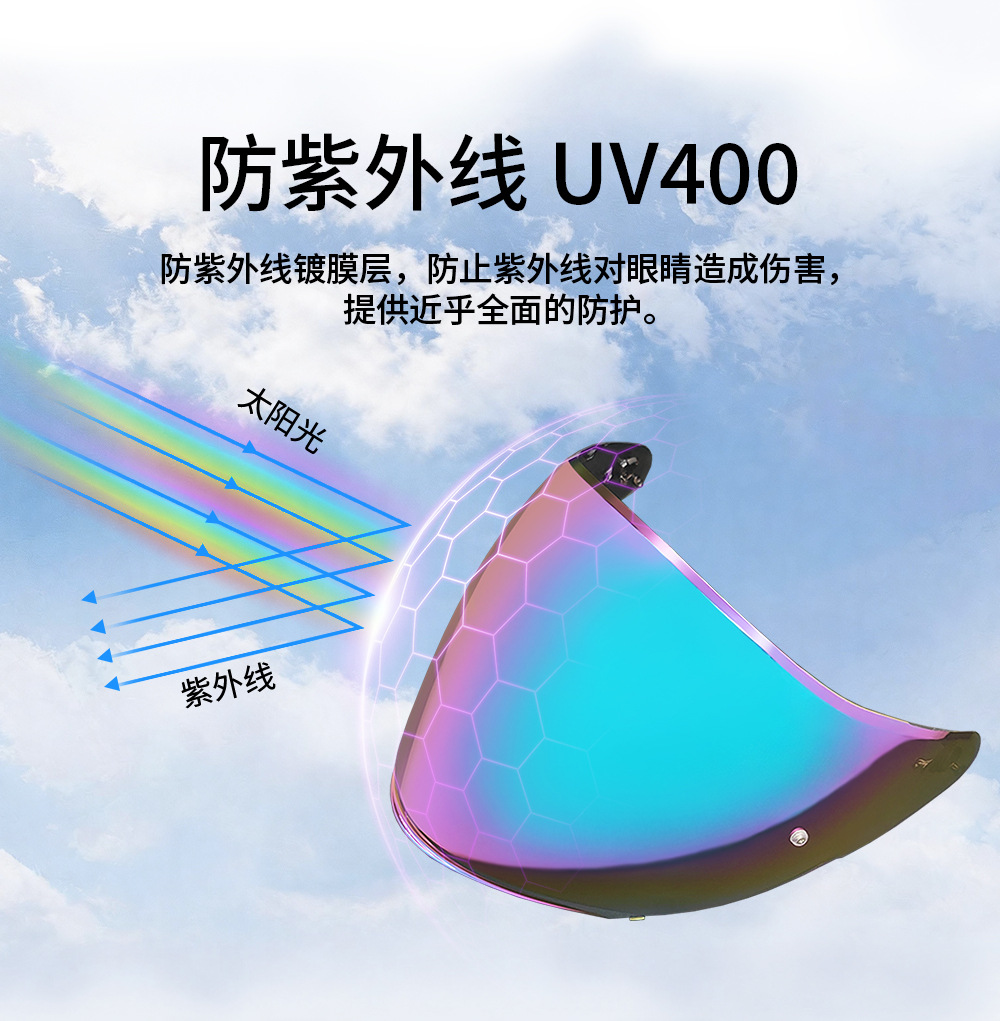 K5-Jet Helmet Lens Four-point Three-helmet K5 JET Electroplated Mirror Universal Sun Protection Day and Night