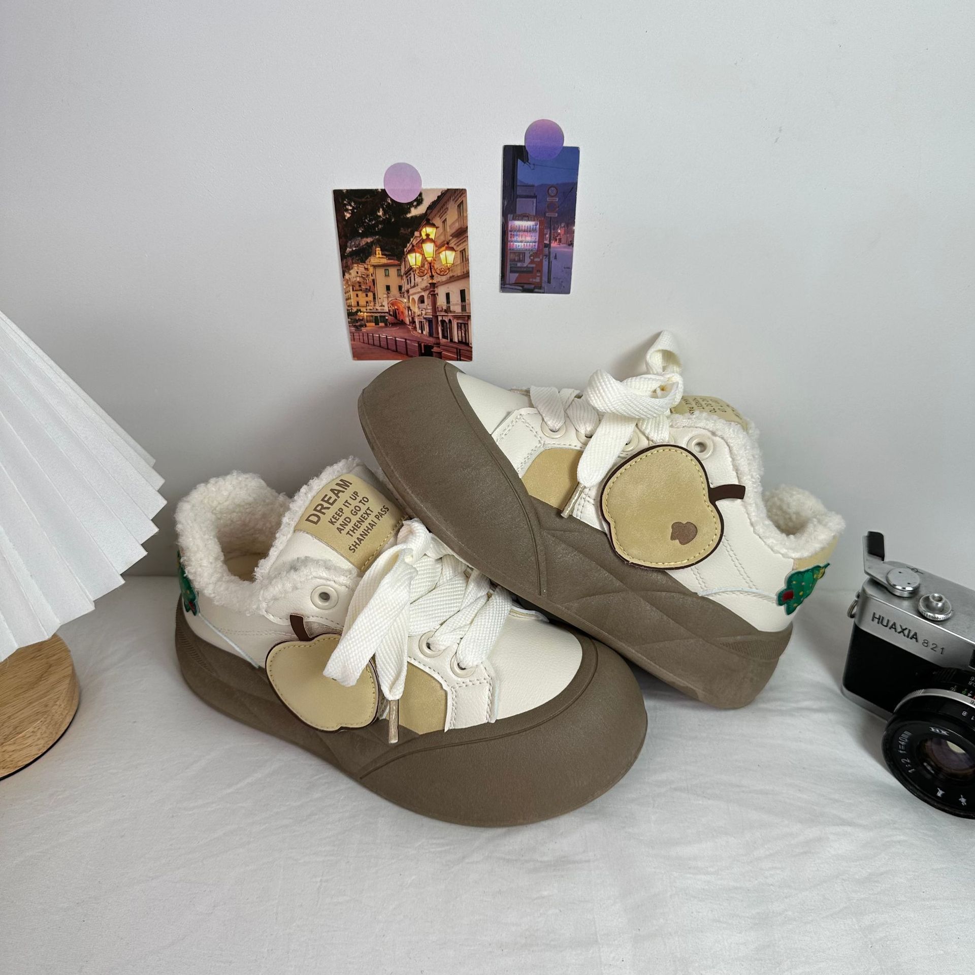YUANBO2025 invierno más zapatos de lana para mujeres, zapatos de algodón de dibujos animados de estilo coreano, zapatos de mujer cálidos y gruesos image 7