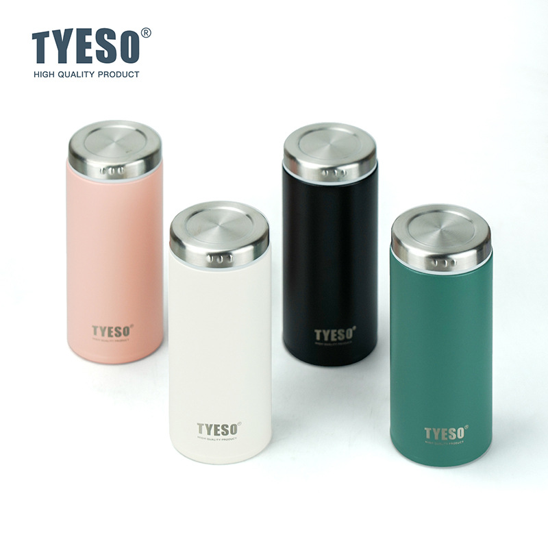 TYESO 타이슈오 플랫 커버 보온병 컵, 창의적이고 컴팩트하며 개인화되고 트렌디하며 스포츠, 간단하고 휴대성이 뛰어난 여행용 직접 마시는 컵