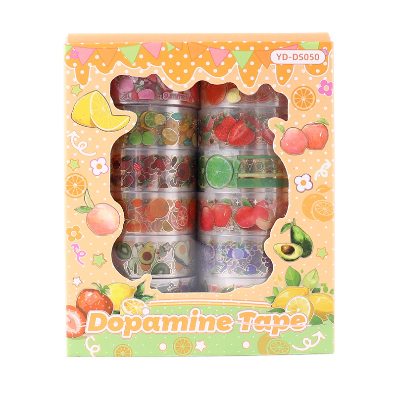 59g Weight Washi Tape Stationery Type 5 PCS/Package Quantity School Occasion PET Material Butterfly, Daisy Pattern Cute Style 5 PCS/Package Butterfly Daisy School PET Cute Washi Tape 7