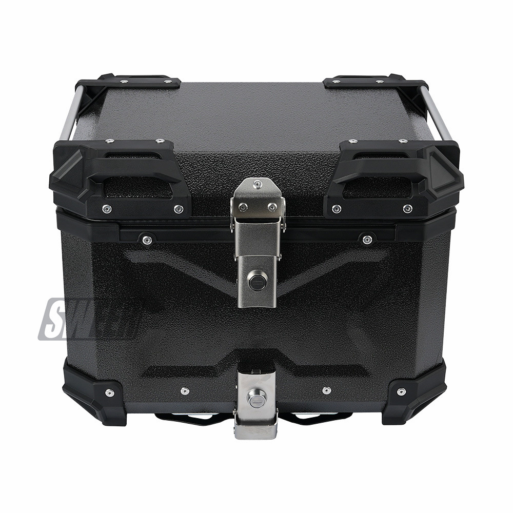 New 45L motorcycle aluminum alloy three-sided embossed tail box No. 9 calf rear tail box electric car large trunk