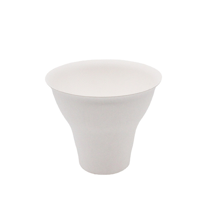 Vaso desechable biodegradable de manzanilla para manualidades, vaso para postres de celebridades de Internet, croissant, helado, hielo raspado, vaso de pulpa de papel para embalaje