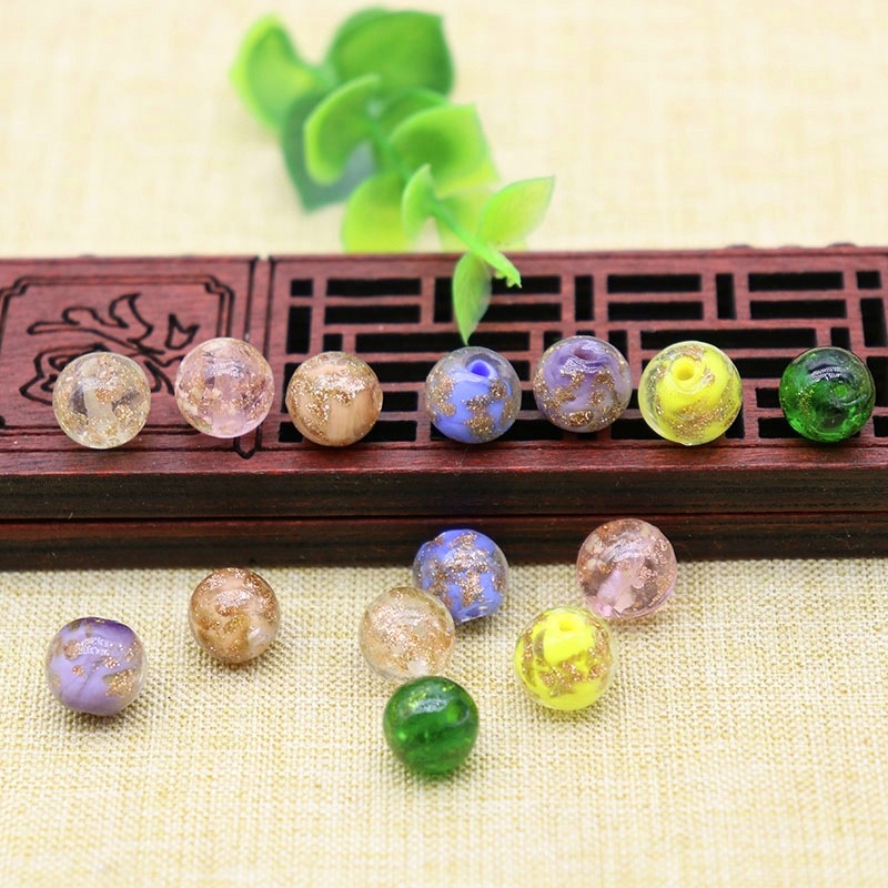 彩色圆散珠儿童胸别针挂件 风铃穿珠配饰 多彩中国风复古琉璃珠子|ru