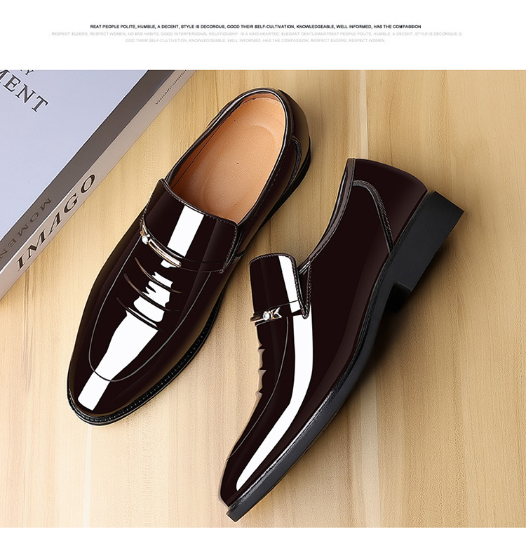 Men's Elegant Solid Color Point Toe Flats display picture 1