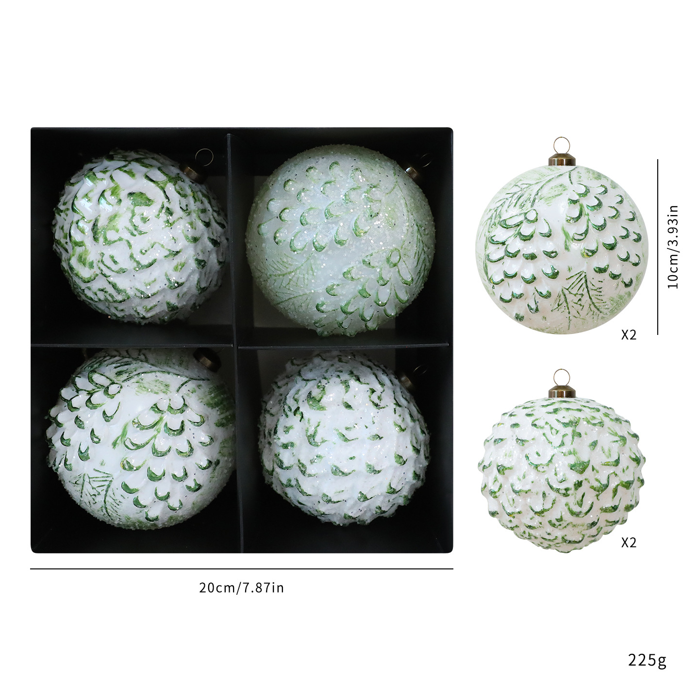 Shengyuan nuevo 10CM / 4PCS antiguo colgante de Navidad decoración del árbol de Navidad colgante de ventana de hotel colgante