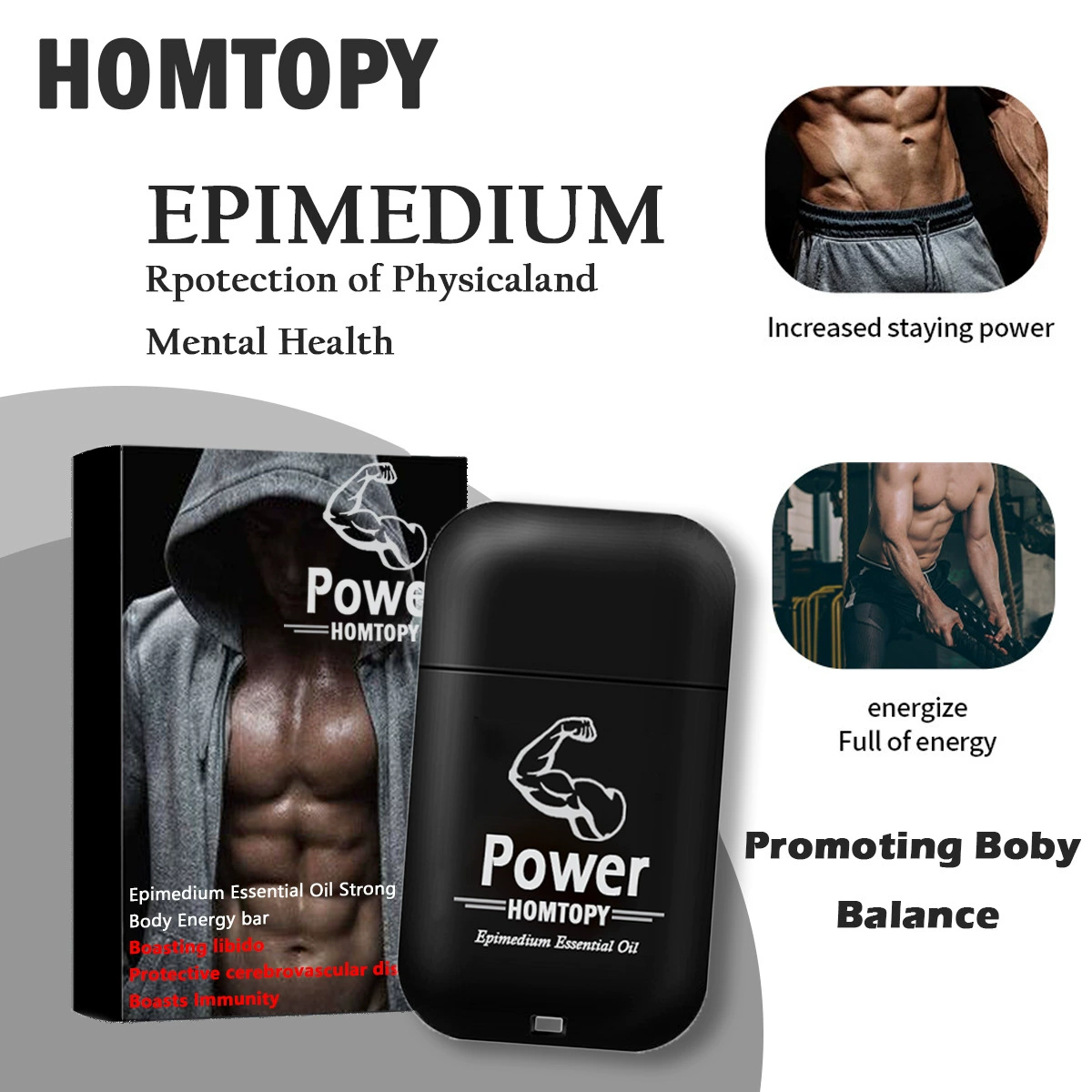 Трансграничная ароматическая палочка с эфирным маслом HOMTOPY Epimedium, освежающая палочка, успокаивающая и успокаивающая палочка для устранения усталости и освежения разума.