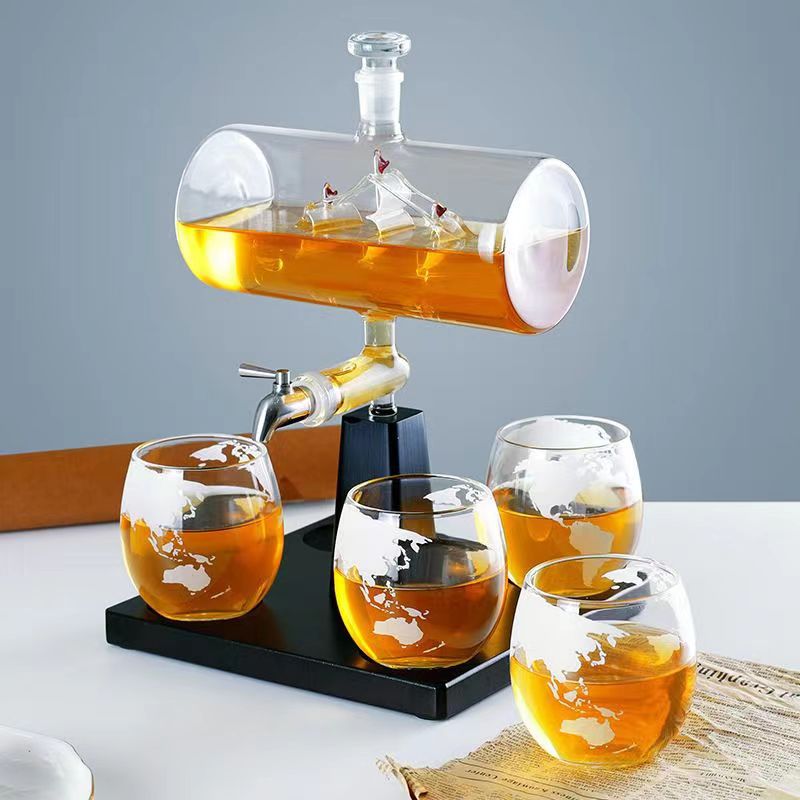 Barril de vino velero decantador de forma especial producto Amazonas whisky vodka separador de vino con interruptor