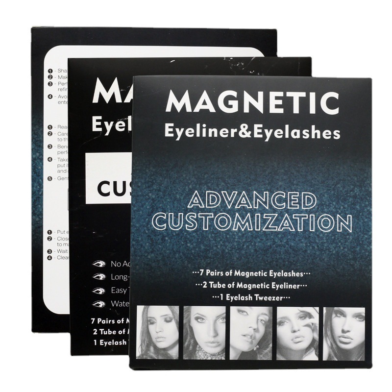 Cross-Border 5 imán pestañas postizas delineador de ojos magnético Caja 7 pares de pestañas magnéticas