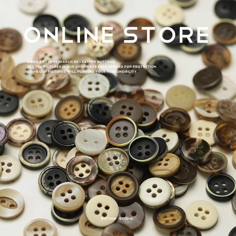 [Mossen] Two-Eye Pattern Resin Button Stick Flower Craft Clothing Decorative Button Casual Shirt Knitted Cardigan Button