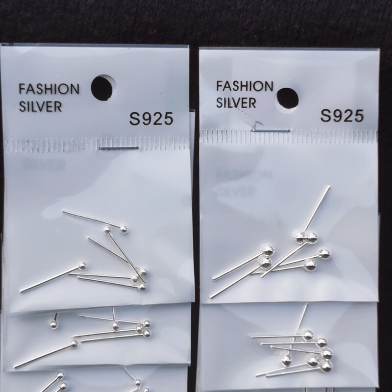 Simple Small Round Spherical Silver Plated Earrings Female Raised Ears Ear Stick Tremella Needle Hand-worn Ear Holes Ear Bone Nail