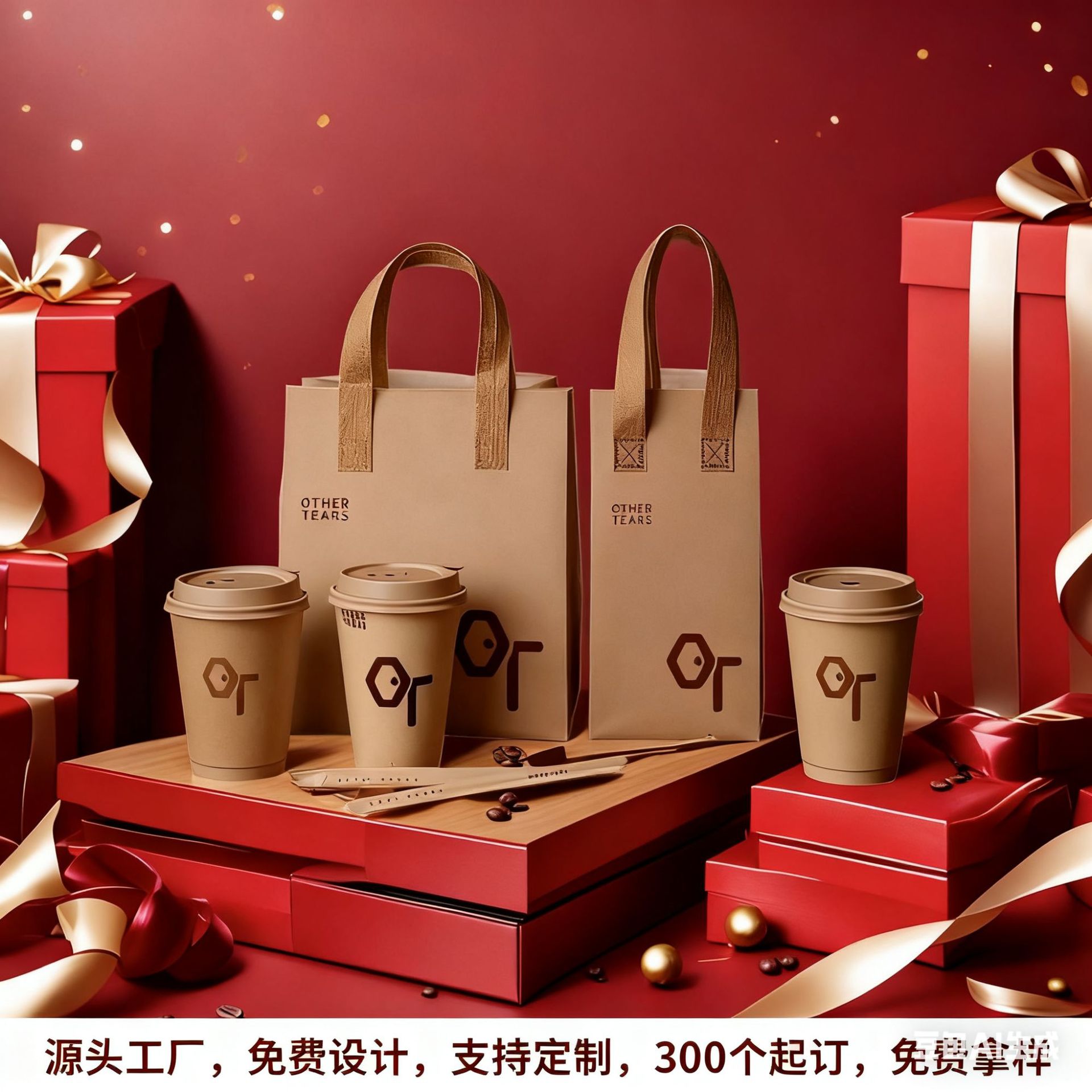 无纺布保温袋咖啡奶茶蛋糕外卖一次性打包袋铝箔袋手提袋