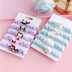 Cartoon cute candy-colored small intestine ring, fresh and sweet hair tie Sanrio girl hair tie rubber band student accessories