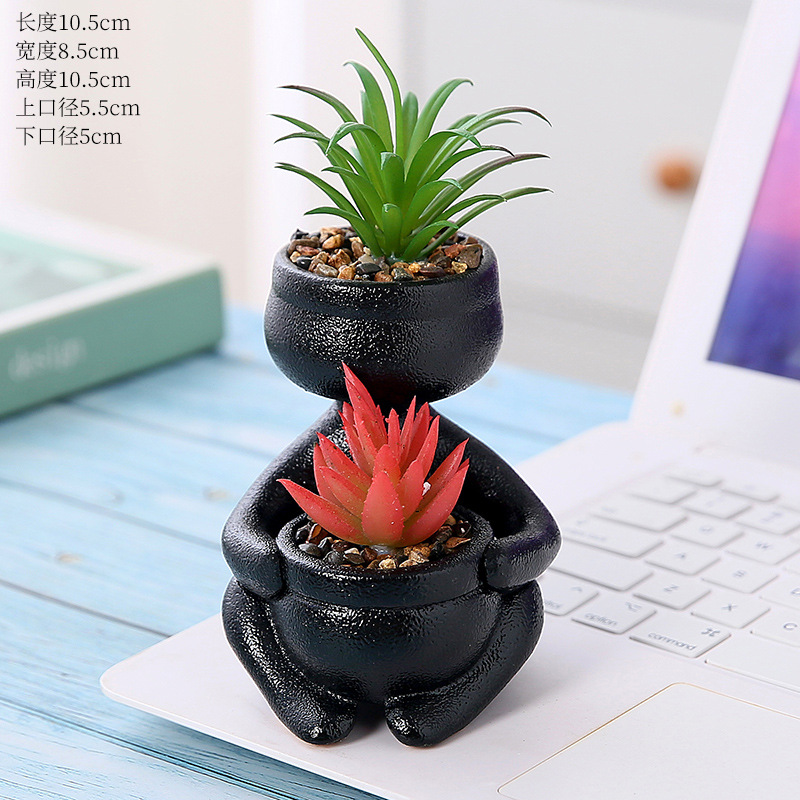 Maceta de cerámica estilo nórdico, para plantas suculentas de simulación – decoración creativa para salón, venta transfronteriza.