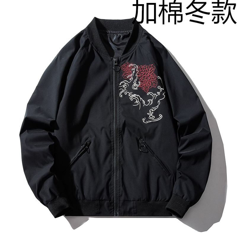 Nueva marca de moda primavera y otoño chaqueta los hombres bordado regular manga larga Juventud Popular collar del soporte