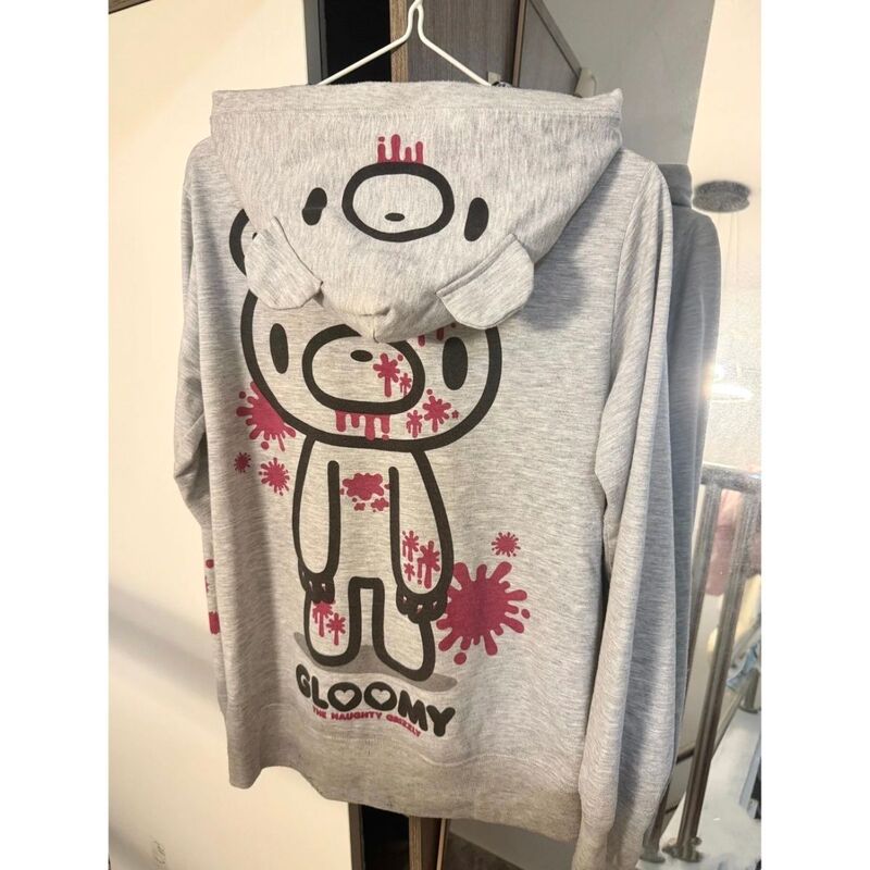 Fleece-Lined Autumn and Winter Violent Bear Subculture Sweet Cool Cute Retro Girl Cardigan Hooded Long-Sleeve Sweatshirt Top