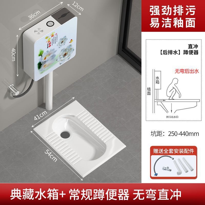 品牌蹲便器水箱卫生间后排蹲坑便池大便器蹲便器大号特大号家用无|undefined