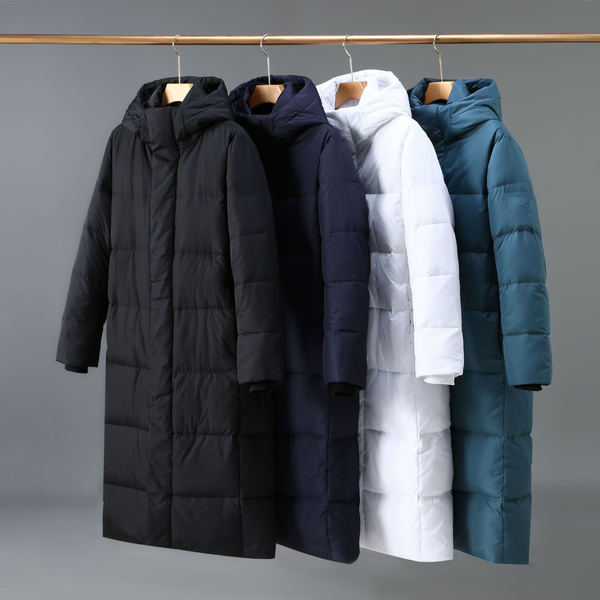 Men's Jacket Knee Length Silk Cotton Padded Coat For Couples_voghion.com