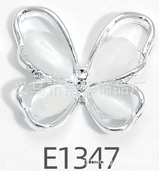 LZ nuevo hueco tridimensional Opal arco joyería de uñas aleación rhinestone mariposa taladro de uñas fábrica al por mayor