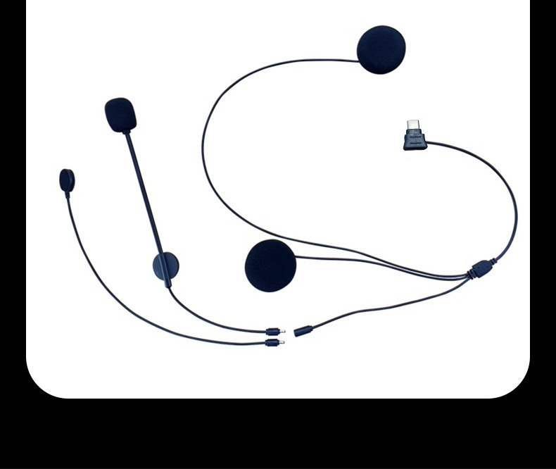 Suitable for Hengjiang-C50 Heavy Bass Motorcycle Helmet Bluetooth Headset Waterproof Noise Reduction Cycling Mesh Multi-Person Pair
