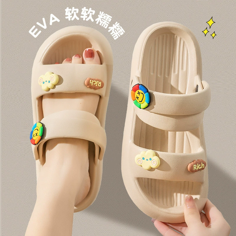 Женские летние 2024 новые пляжные сандалии и шлепанцы на толстой подошве с противоскользящей подошвой для женщин