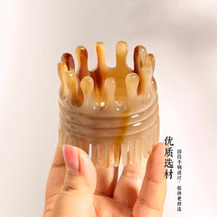 牛角頭皮マッサージコーム、パーソナルケア、頭皮洗浄、マッサージ、円筒形クラウンシャンプーボトルコーム
