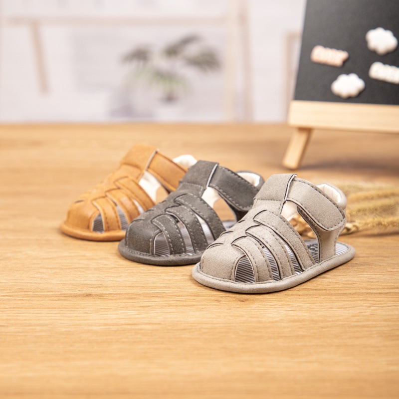 新款男女童涼鞋0-1歲嬰兒鞋學步鞋帆布膠底寶寶鞋ba shoes