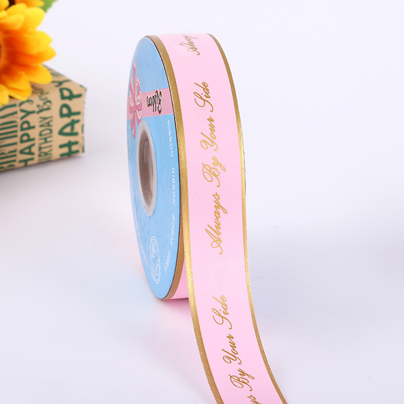 Comercio exterior transfronterizo 3cm100 tamaño impresión cinta flores regalo embalaje decoración cinta confesión acompañar rollo cinta