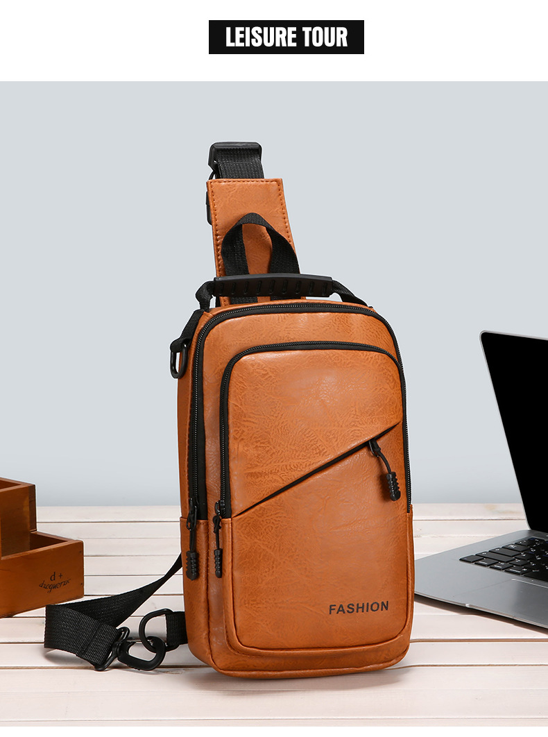 Foreign trade casual men's chest bag, password lock anti-theft motorcycle crossbody bag, outdoor simple commuting large capacity single-shoulder bag undefined