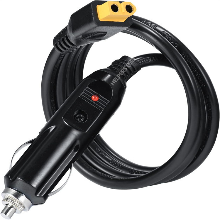 Source Factory Black American-Style Cigarette Lighter Plug to Xt60 Cigarette Lighter Power Connection Cable Car-Mounted Waterproof Cross-Border