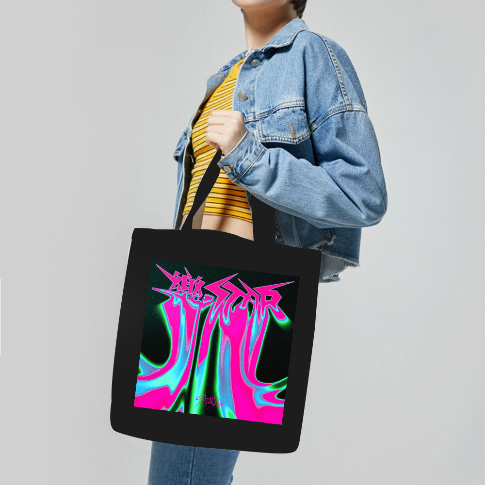 stray kids专辑楽STAR帆布袋 流浪儿童2024复古风手提包ins补习袋