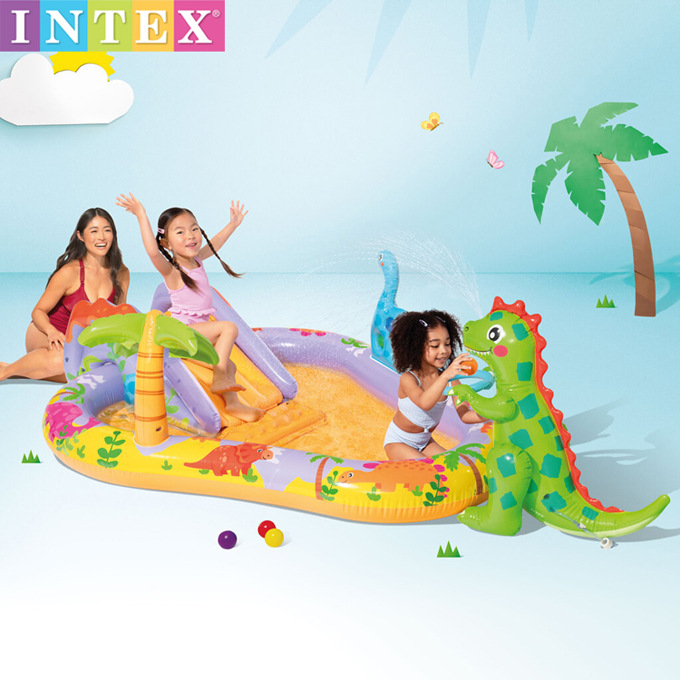 Original genuine goods INTEX Dinosaur Water Spray Slide Inflatable Swimming Pool Baby Sand Pool Ocean Ball Pool 56139