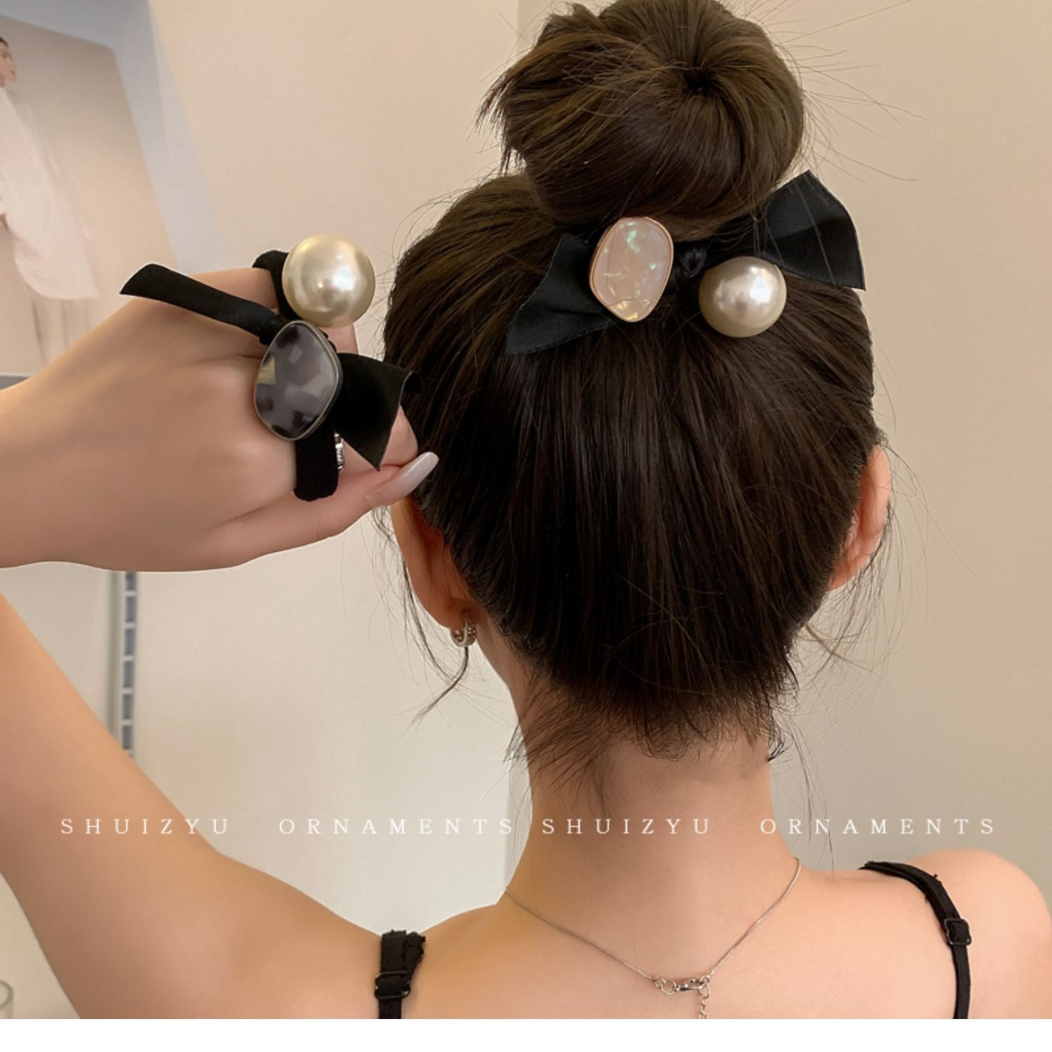 2025 nuevo estilo cuerda para la cabeza niña banda de goma de gama alta cuerda para atar el cabello temperamento de alta gama lazo para el cabello funda de cuero simple tocado