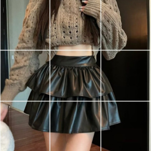 �������ȹŮ������@�ݵ���ȹС���Ӱٴ�PUƤ��ȹ5081����Ƥȹ