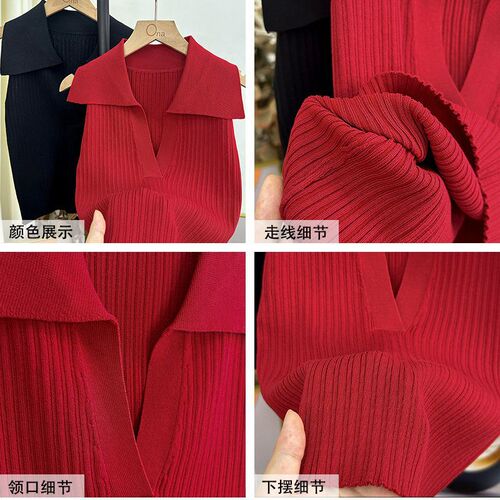 Retro Hong Kong Style Knit Polo Collar Backless Top 2024 Summer Hot Babe Bodycon Sexy Sleeveless Hooded Knit Shirt