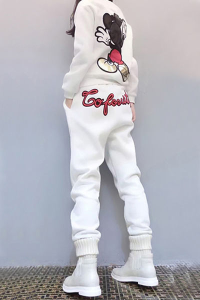 Casual Sportswear Suit for Women Autumn and Winter Korean Style New Sweatshirt Student Wear Large Size Slim Long-Sleeved Pants Two-Piece Set