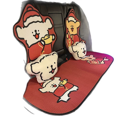 Seat cushion, seat cover – Black and White Line Puppy, Ice