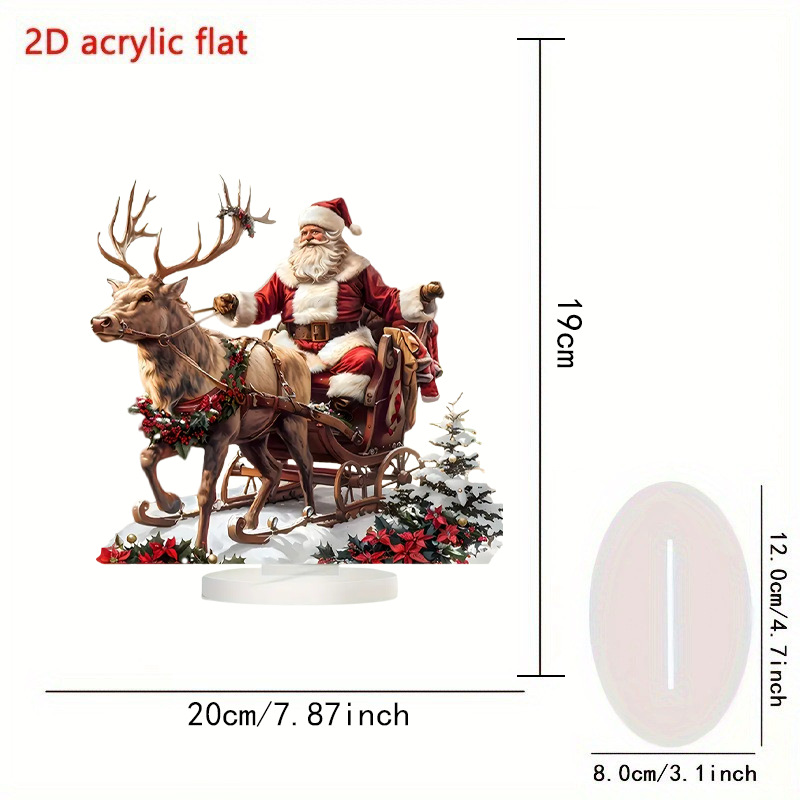 Transfronterizo acrílico 2D Navidad Snow House Santa Claus reno muñeco de nieve decoración de mesa