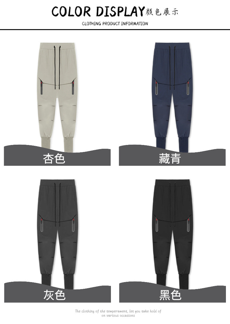 2025 New Men's Cargo Pants Summer Thin Loose Quick-Drying Elastic Leggings Running Training Sweatpants Casual Trend Trousers