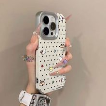 小熊牛仔纹适用苹果15PROMAX手机壳IPhone17PRO电镀16/13/12/11/X