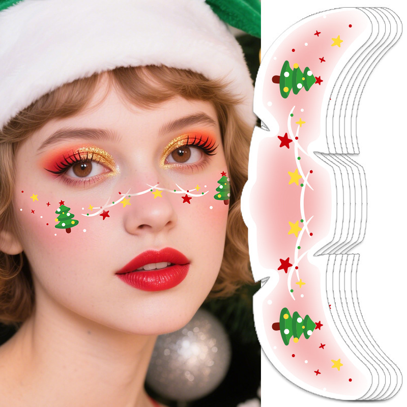 European and American Christmas Freckle Stickers Temporary Tattoo Stickers Waterproof Cartoon Kidsren's Makeup Stickers Christmas Tattoo