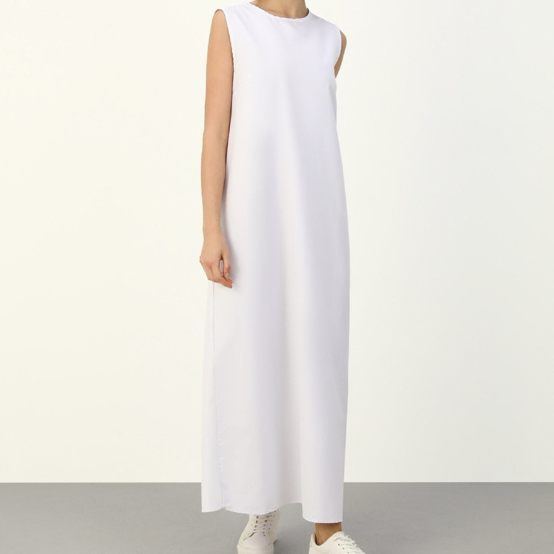 Cross-Border Foreign Trade Women's Modest Clothing Simple Inner Skirt Solid Color Dress