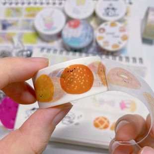 Tape Roll Distant Letter Dessert Gourmet Handbook Material Sticker Embellished ins Wind Original Vakawaka