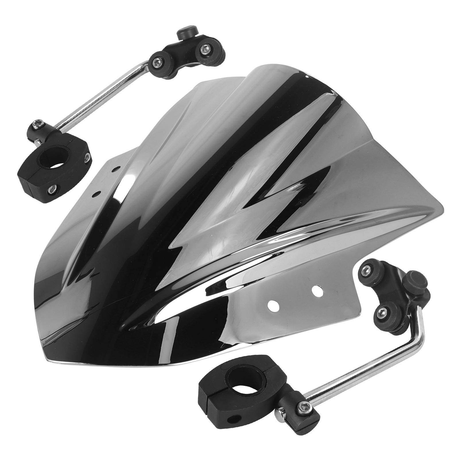 Kawasaki – Windshield Windscreen Fairing Motorcycle front windshield - ninja-windshield-electroplated-black-bracket