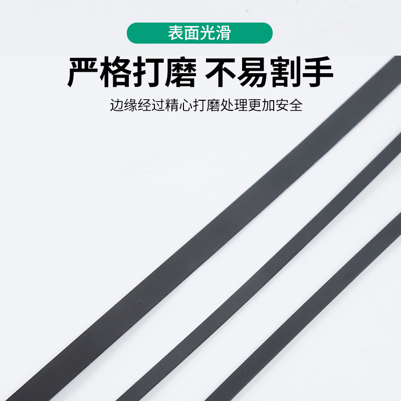 304 plástico-Rociado Acero inoxidable lazo negro 4,6*300 autoblocante de alta temperatura resistente al aire libre metal cable tie paquete