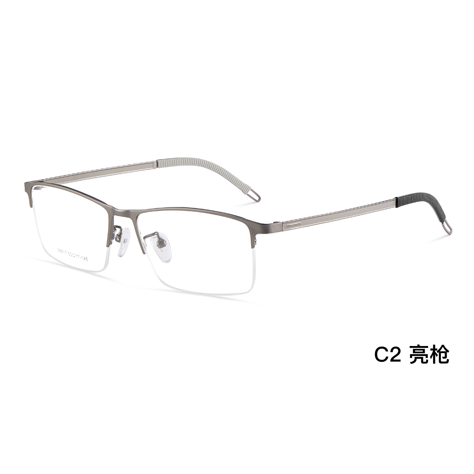 Voss con la cara grande hombre lujo ligero medio marco de gafas de aleación de negocios marco antideslizante piernas de silicona Danyang con gafas