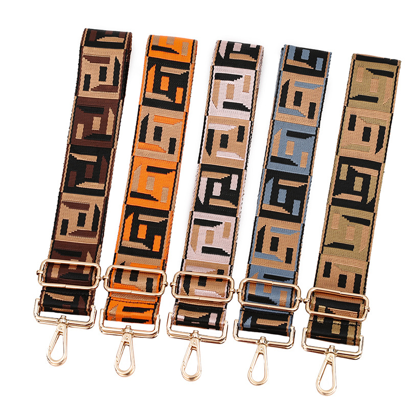 Polyester Color Block Bag Strap display picture 1