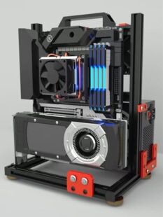 开放机箱机架电脑atx大板铝合金创意个性台式机风冷matx全铝itx-阿里巴巴